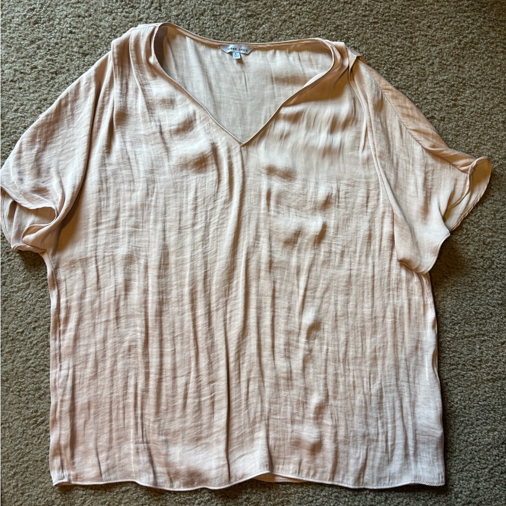Naked Zebra Light Pink V-Neck Blouse